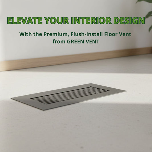 4x10 Matte Gray Aluminum Floor Return Grill – Modern Design (Duct Opening)