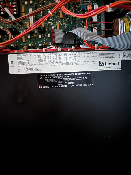 Liebert CU067A-A00 (CU067AA00) Air-cooled Self-contained Computer Room System Unit 460V