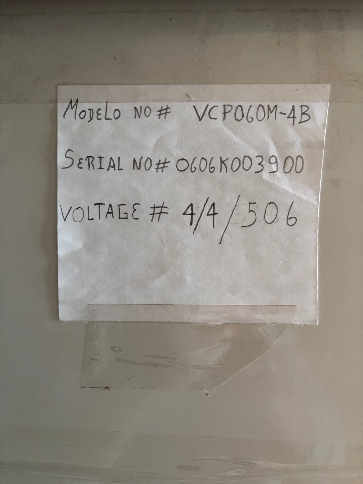 Addison / Fedders VCP060M-4B 5 Ton 460v Vertical Air-Cooled Indoor Package Unit SCAV