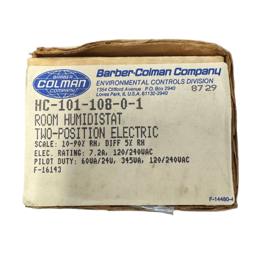 Edpac E060011 Barber Colman HC-101-108-0-1 Room Humidistat