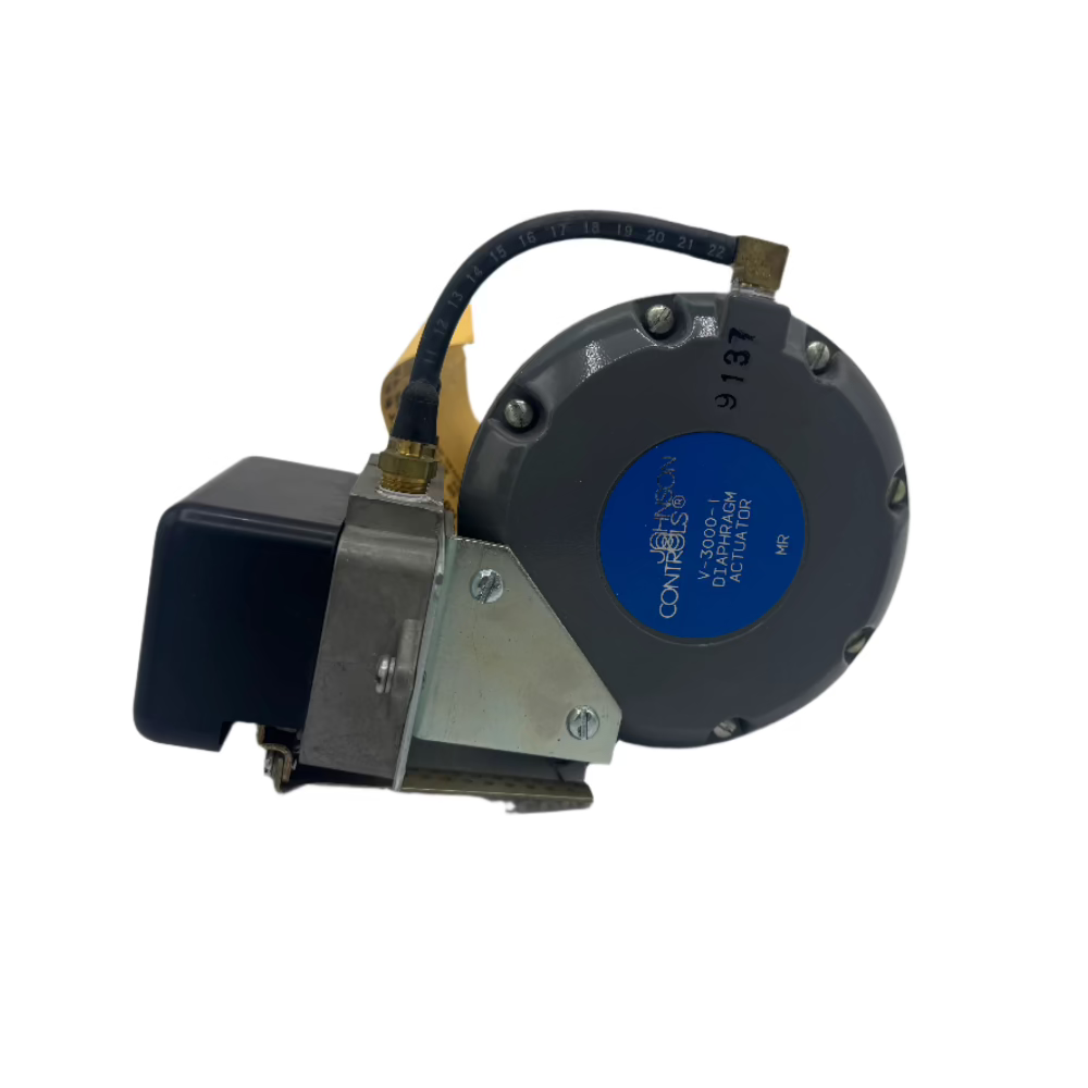 Johnson Controls V-3974 Cage Trim Cast6 Brass Valves 1/2 in, V-9502 Pneumatic Valve Actuator Positioner