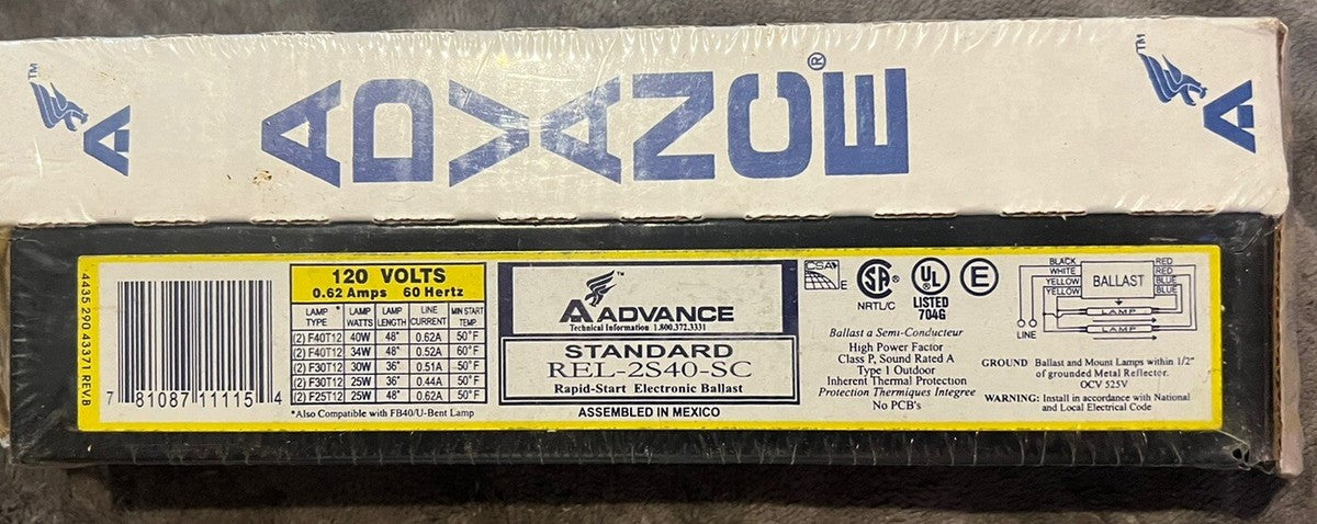 Advance REL-2S40-SC Rapid Start Electronic Ballast 120V 60Hz