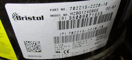 Bristol H2BG124BEE Compressor
