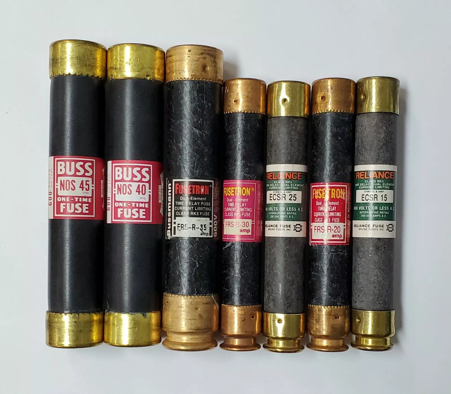 Bussmann Fusetron Reliance 21 600V fuse pack of 15, 20, 25, 30, 35, 40, 45 AMPS