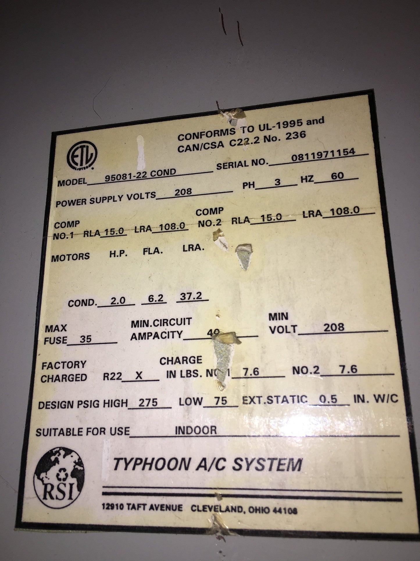 High-Performance Typhoon A/C System 7.5 Ton - Model# 95081-22