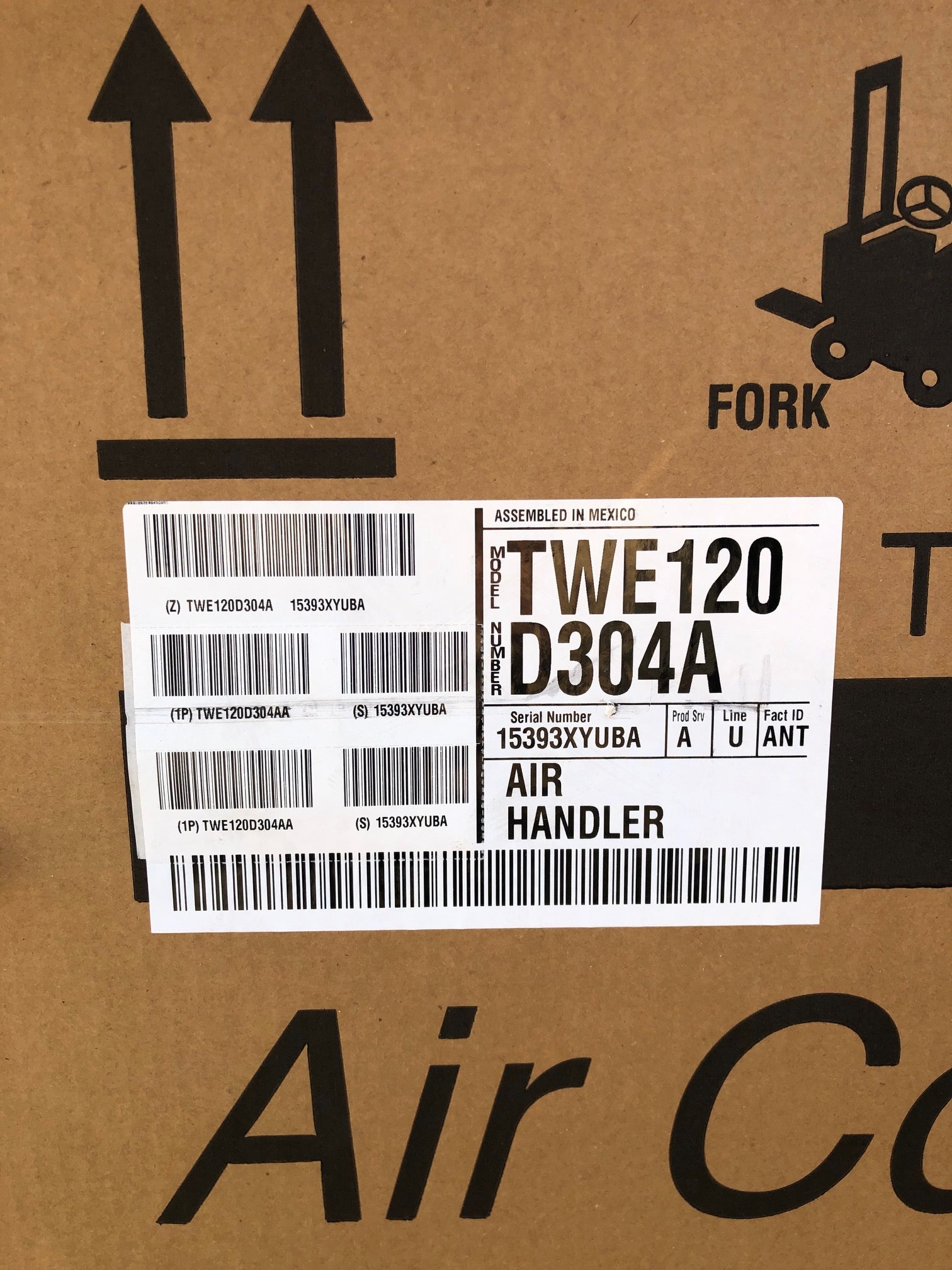TRANE Split System Air Handlers 10-Ton Model TWE120 – Low Price for All