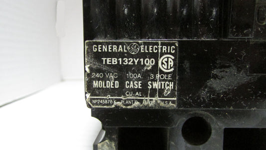 General Electric TEB132Y100 Molded Case Switch Circuit Breaker