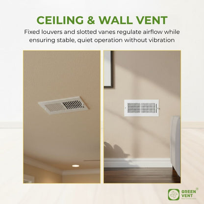 10x6 White Steel 2-Way Air Register (Duct Opening)