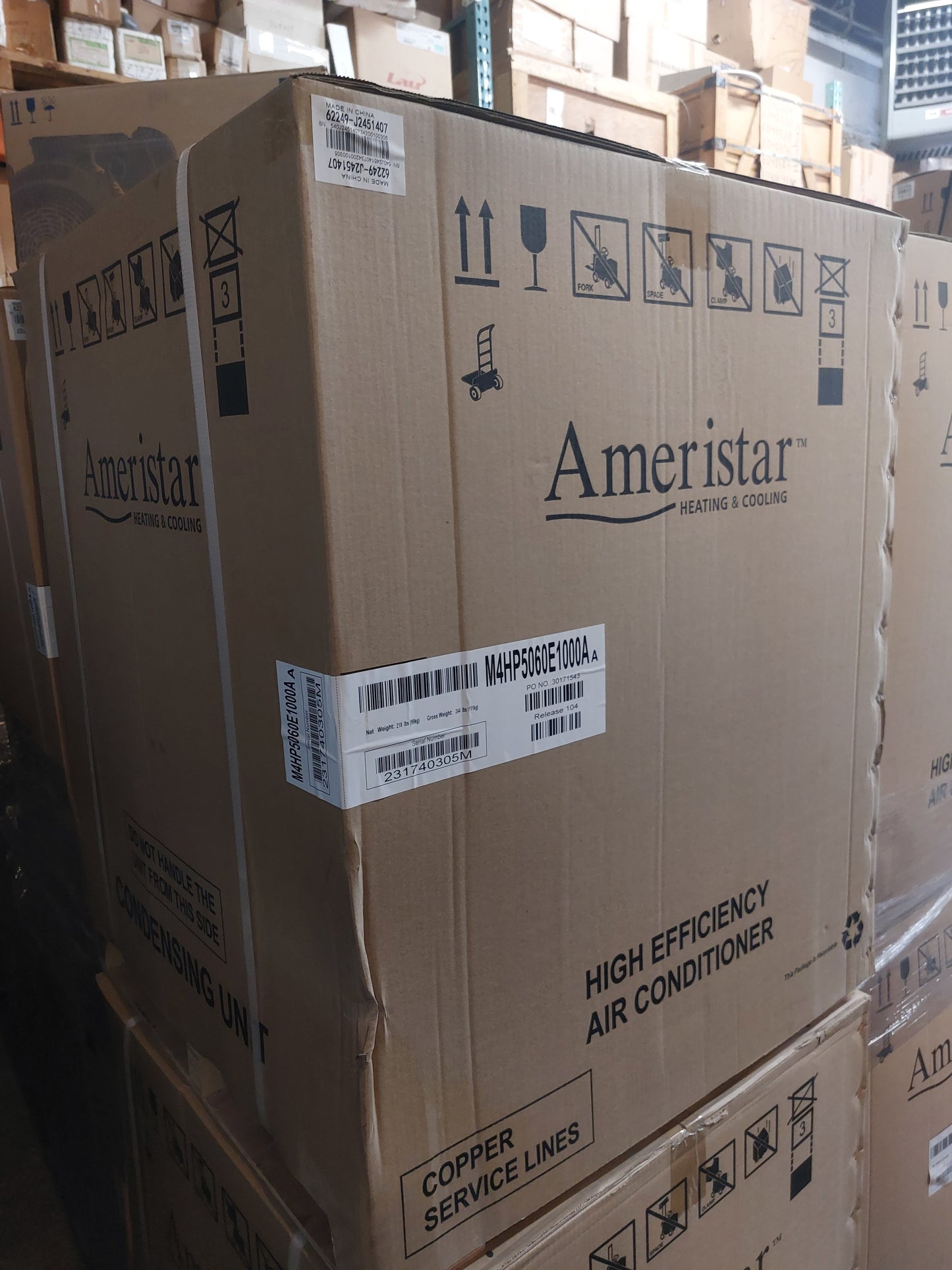 5 Ton Ameristar by Trane MHP5060 15.2 SEER2 R410A Heat Pump Condenser