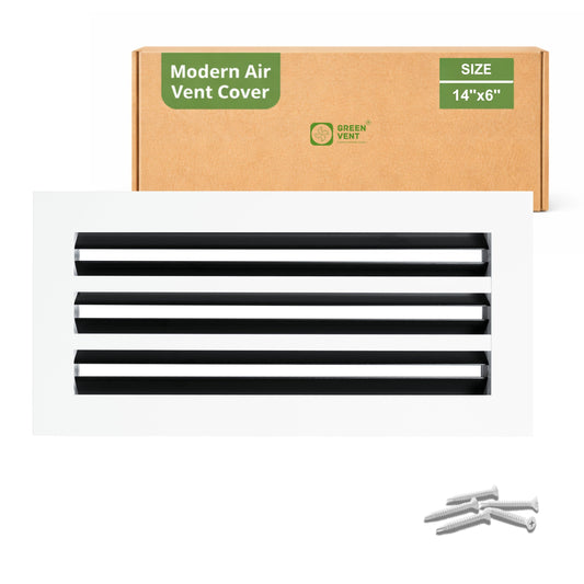 14x6 White Slim Design Aluminum Linear Slot Diffuser (Duct Opening)