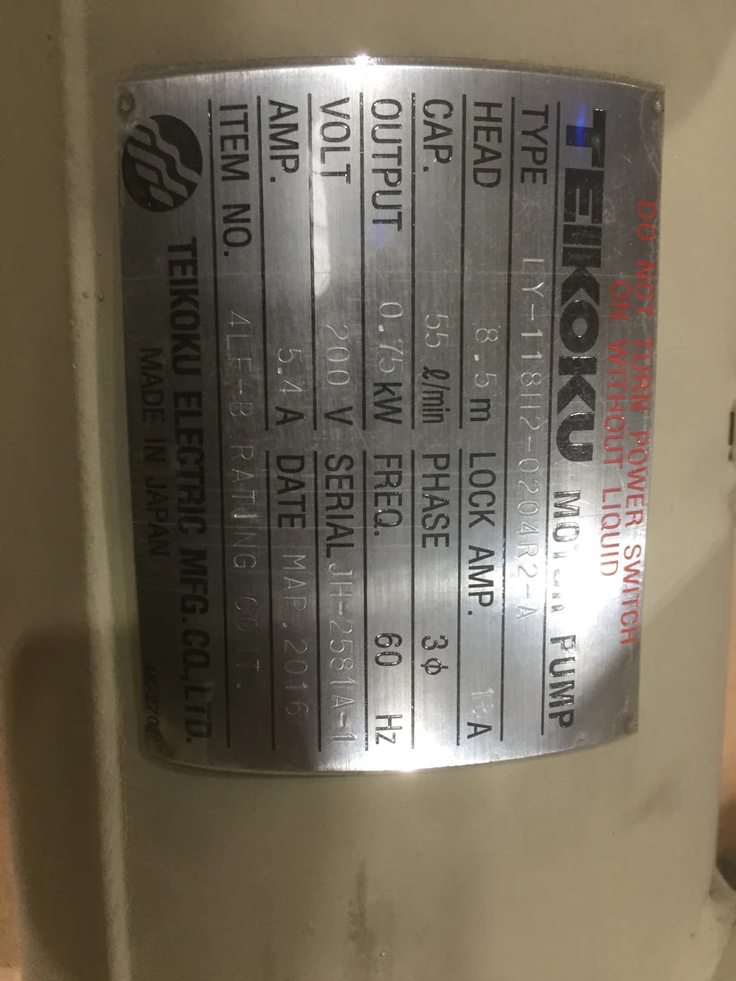 Teikoku LY-118H2-0204R2-A Motor Pump - (Trane PMP00580)