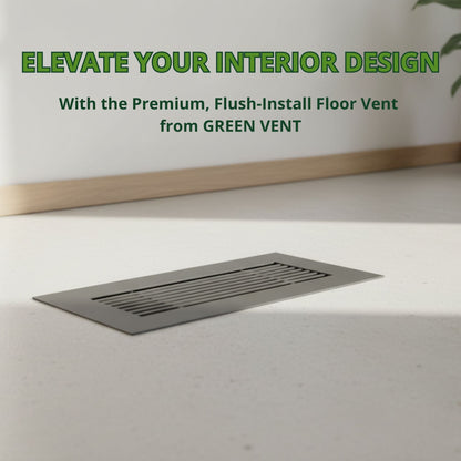 4x10 Matte Gray Aluminum Floor Return Grill – Modern Design (Duct Opening)