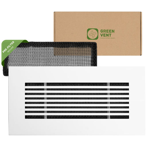 10x4 White Aluminum Floor Return Grill With Washable Filter – Modern Design (Duct Opening)