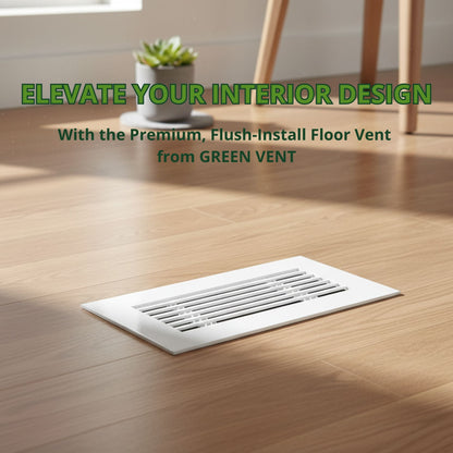 4x10 White Aluminum Floor Return Grill – Modern Design (Duct Opening)