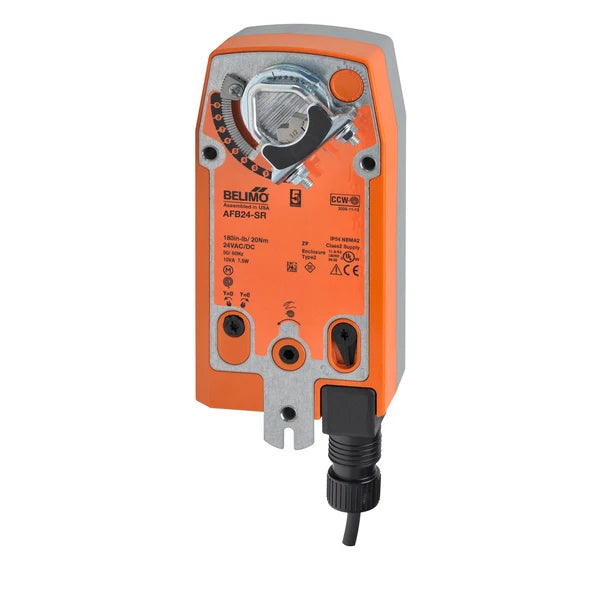 Belimo AFB24‑SR 24V Spring Return Modulating Damper Actuator – 180 in‑lb