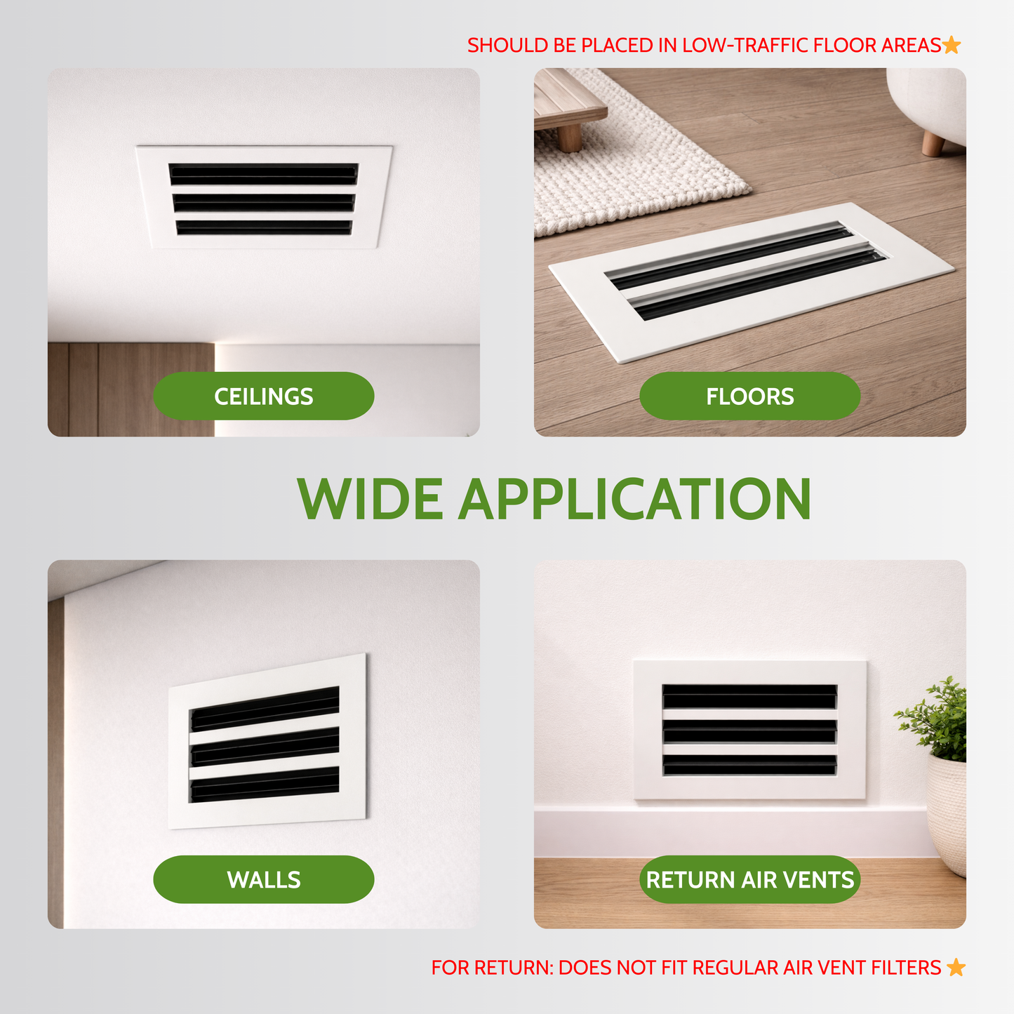 12x6 White Slim Design Aluminum Linear Slot Diffuser (Duct Opening)