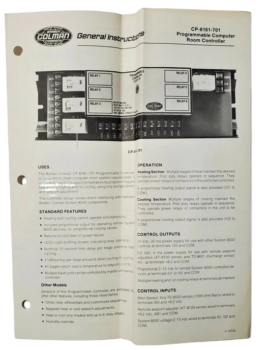 Edpac 060059 Barber Colman Temperature Controller Module - 6 Stage