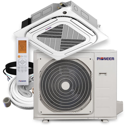 Pioneer® Quantum Ultra™ 36,000 BTU 20 SEER2 230V 4-Way Ceiling Cassette Ductless Mini-Split Air Conditioner Inverter Heat Pump
