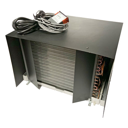 Camper/Trailer/Clean Room Air Conditioner (5000 BTU) for Use in Guard Booth, Computer Rack with HEPA Filter, Activated Charcoal, and Pre-Filter, 3 flexible ducts, Thermostat.