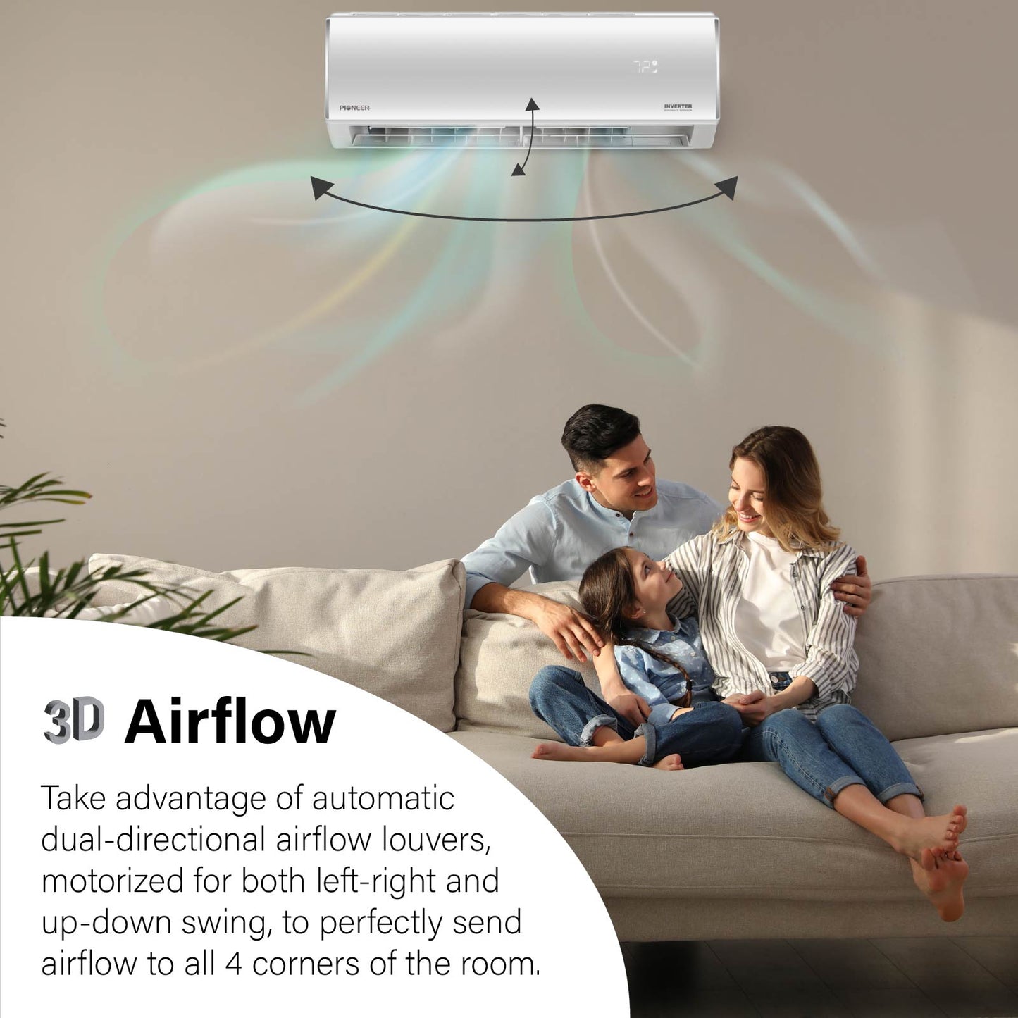 Pioneer® Diamante Essenza™ 35,000 BTU 17 SEER2 230V High-Wall Ductless Mini-Split Air Conditioner Inverter Heat Pump with 16 Ft. Kit