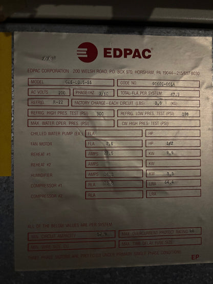 EDPAC GCS-U 3.5-SS 3.5 Ton Processor