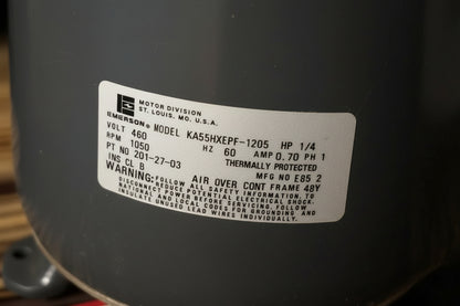 Emerson KA55HEXPF-1205 Motor 460v - 1 Ph - 60Hz 1/4 HP 1050 RPM