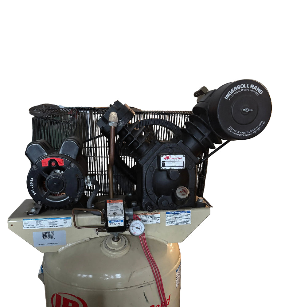 INGERSOLL RAND 2340L5X1 Electric Air Compressor: 5 HP, 2 Stage, Vertical, 60 gal, 14 cfm, 175 psi, 240V AC