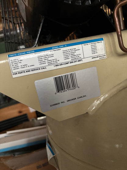 INGERSOLL RAND 2340L5X1 Electric Air Compressor: 5 HP, 2 Stage, Vertical, 60 gal, 14 cfm, 175 psi, 240V AC