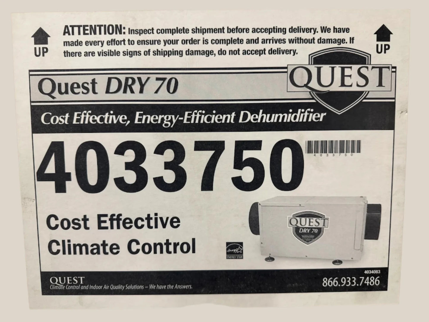 Quest 4033750 Dry 70 Dehumidifier