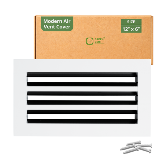 12x6 White Slim Design Aluminum Linear Slot Diffuser (Duct Opening)