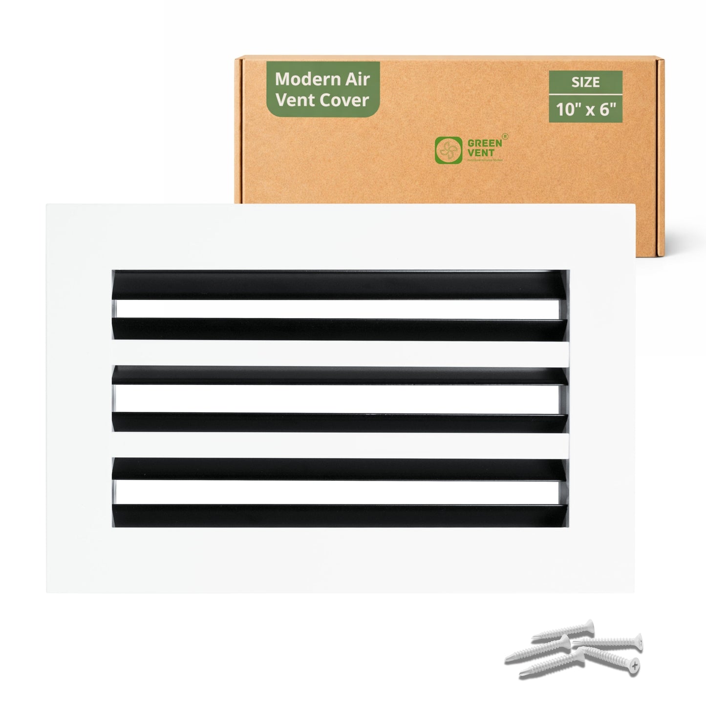 10x6 White Slim Design Aluminum Linear Slot Diffuser (Duct Opening)