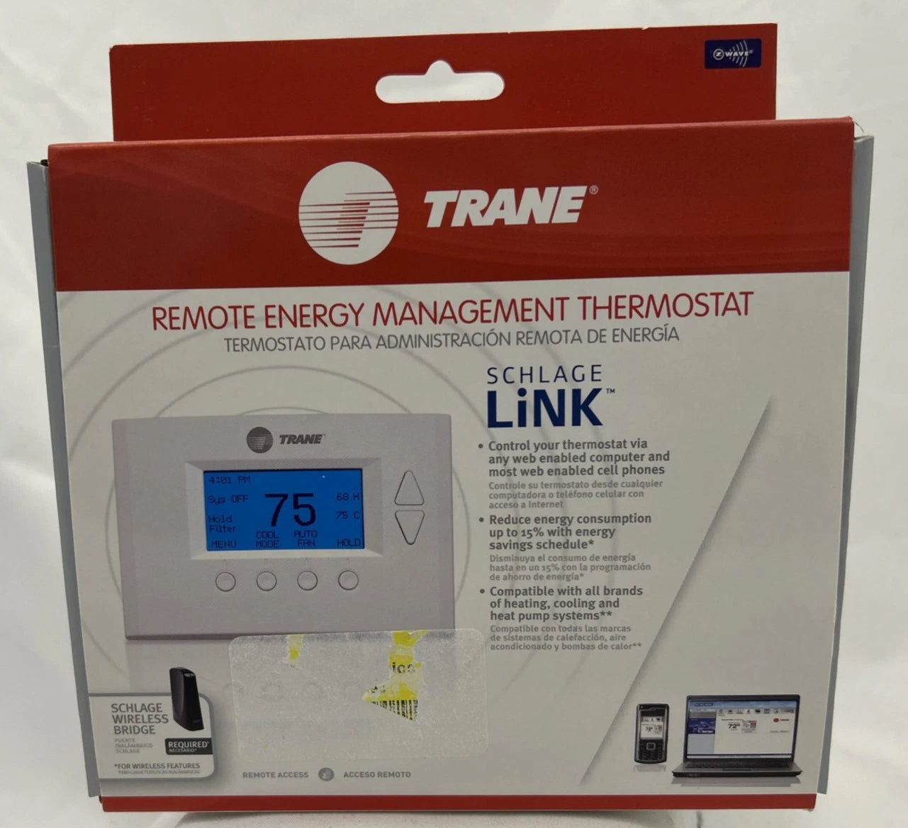 American Standard / TRANE TZ45 Z-Wave Programmable Smart Thermostat Nexia Energy Control
