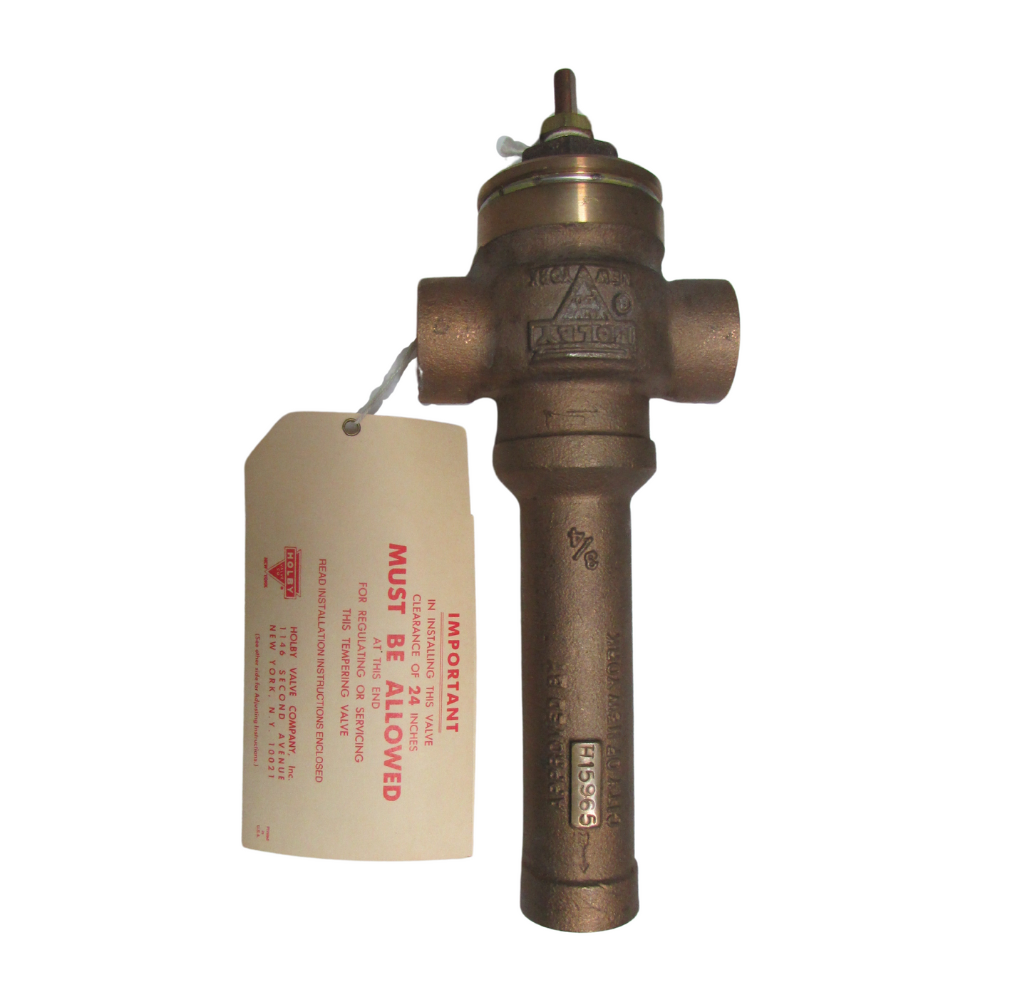 New Holby Tempering Valve H15965 Bronze Thermostatic 3/4" in Box