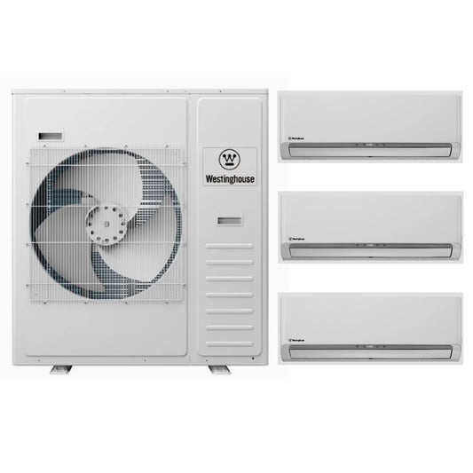 Westinghouse WHP36M4A21S Mini Split Inverter Air Conditioner System Wall Mounted 4-Zone 36K BTU Outdoor and WHP12WMA21S 12k + 12k + 12k Indoor