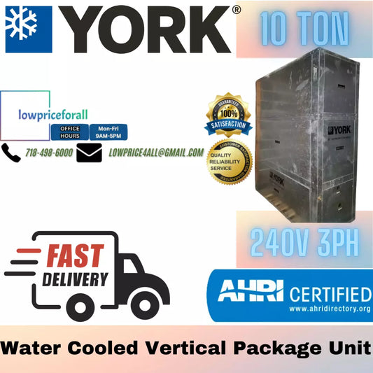 York CSV120A2E1AAA0A-A 10 ton Indoor Water Cooled Vertical Package Unit