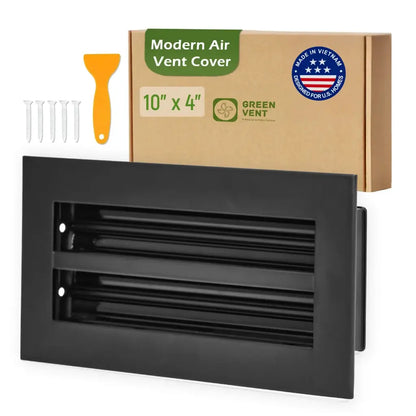 10x4 Black Premium Aluminum Linear Slot Diffuser – Modern Design (Duct Opening)