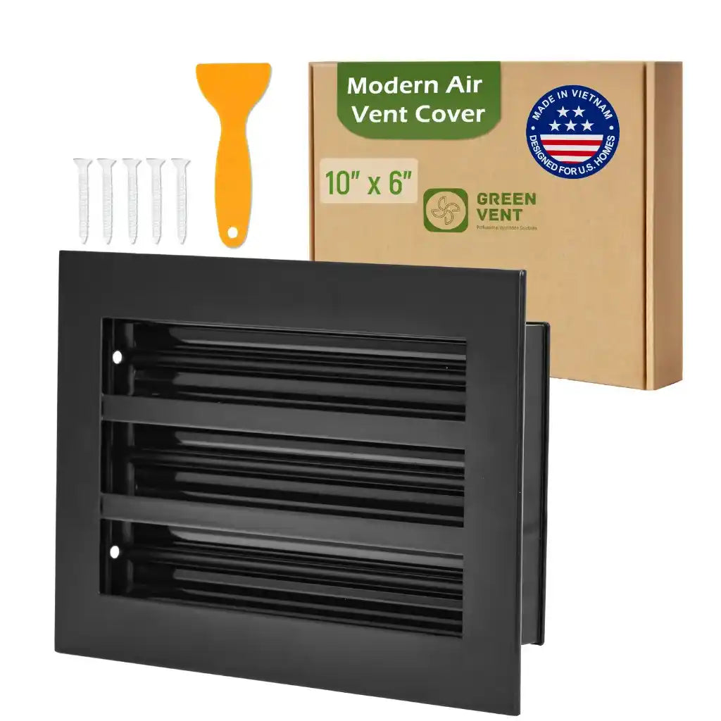 10x6 Black Premium Aluminum Linear Slot Diffuser – Modern Design (Duct Opening)