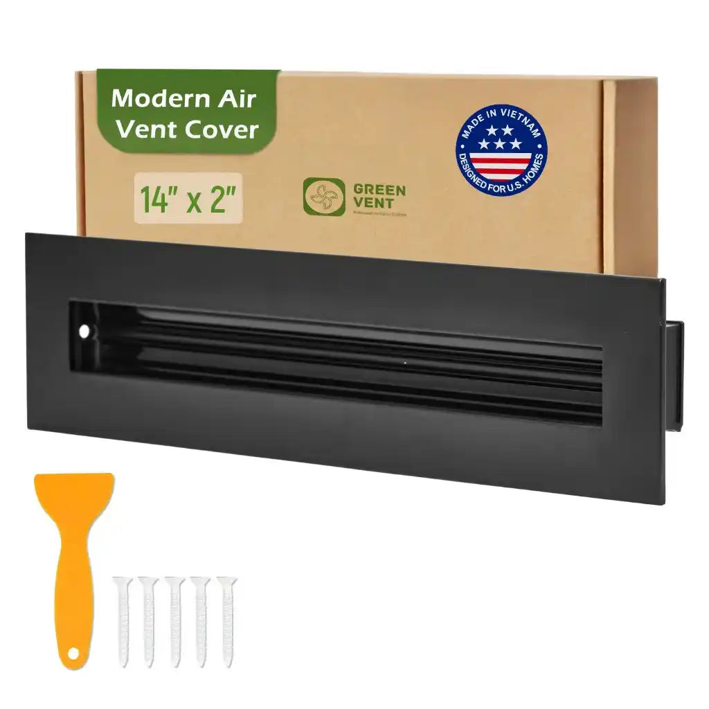 14x2 Black Premium Aluminum Linear Slot Diffuser – Modern Design (Duct Opening)