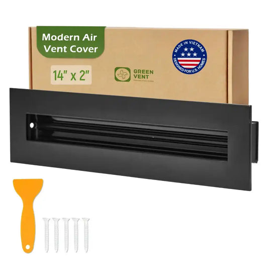 14x2 Black Premium Aluminum Linear Slot Diffuser – Modern Design (Duct Opening)
