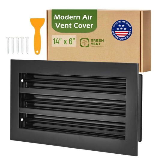 14x6 Black Premium Aluminum Linear Slot Diffuser – Modern Design (Duct Opening)