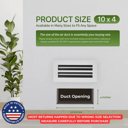 10x4 White Premium Aluminum Linear Slot Diffuser – Modern Design (Duct Opening)