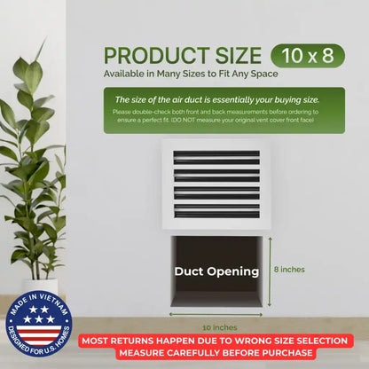 10x8 White Premium Aluminum Linear Slot Diffuser – Modern Design (Duct Opening)