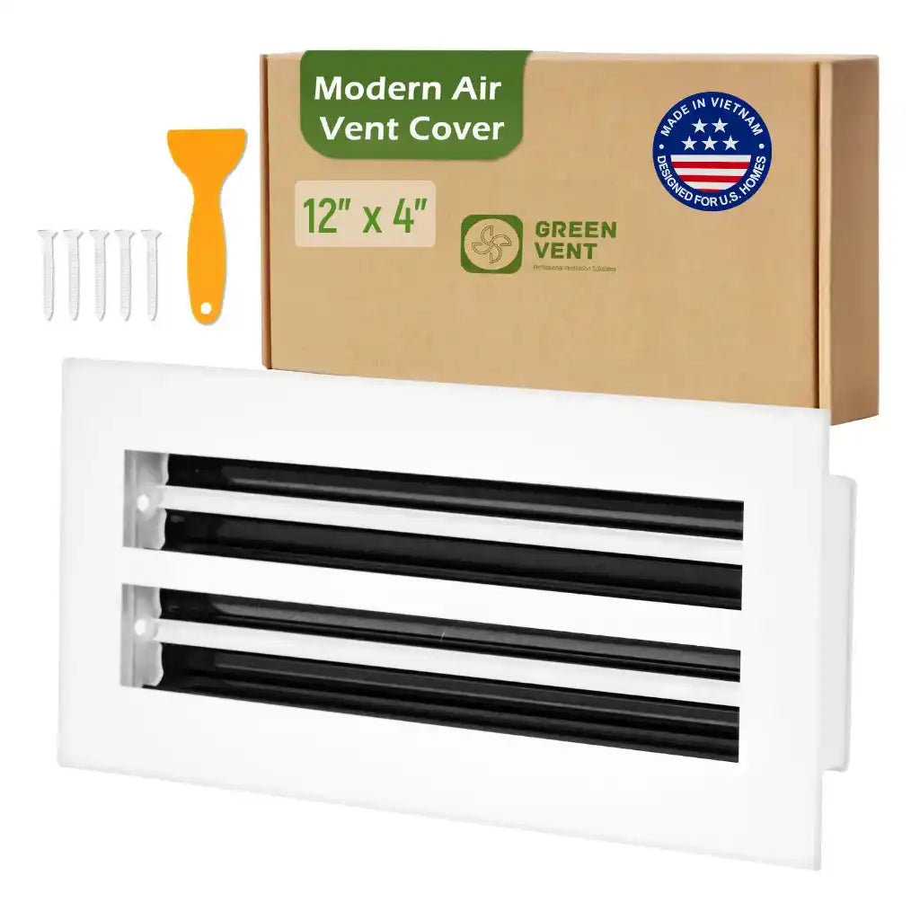 12x4 White Premium Aluminum Linear Slot Diffuser – Modern Design (Duct Opening)