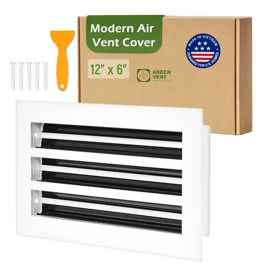 12x6 White Premium Aluminum Linear Slot Diffuser – Modern Design (Duct Opening)