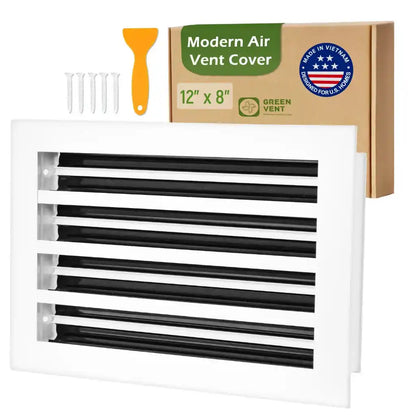 12x8 White Premium Aluminum Linear Slot Diffuser – Modern Design (Duct Opening)
