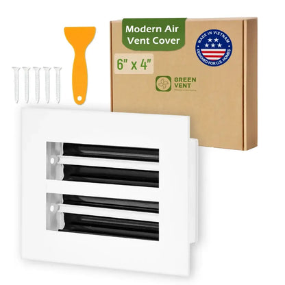 6x4 White Premium Aluminum Linear Slot Diffuser – Modern Design (Duct Opening)