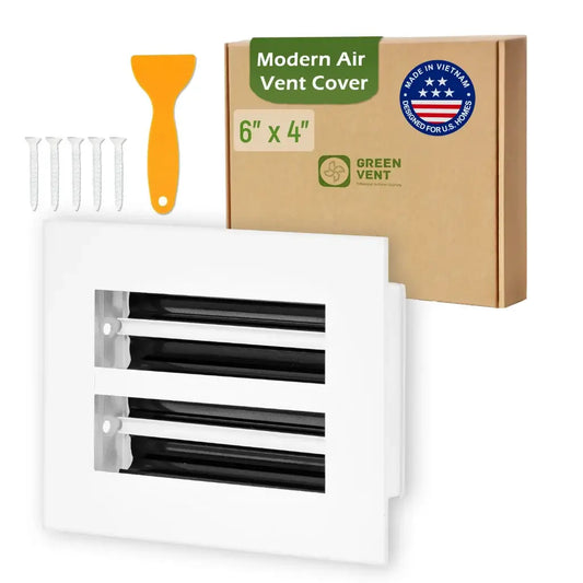 6x4 White Premium Aluminum Linear Slot Diffuser – Modern Design (Duct Opening)
