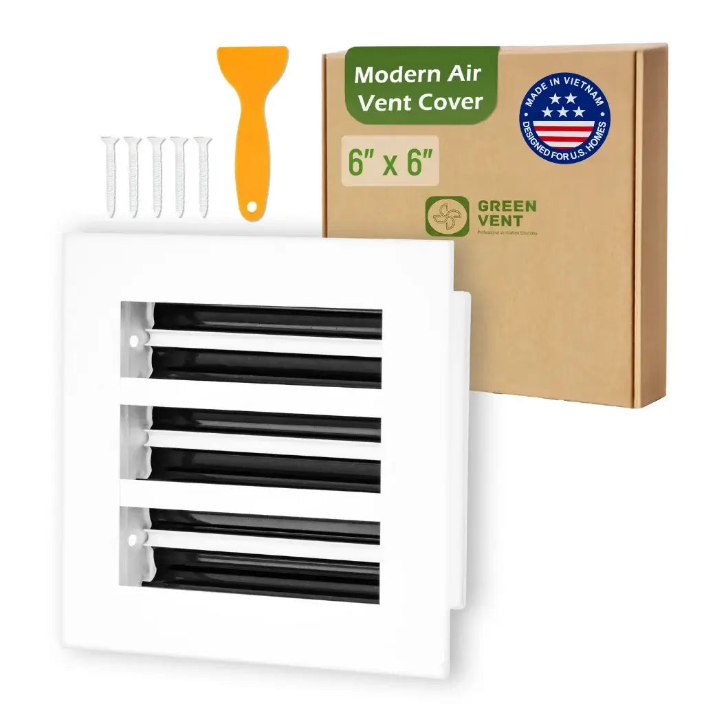 6x6 White Premium Aluminum Linear Slot Diffuser – Modern Design (Duct Opening)