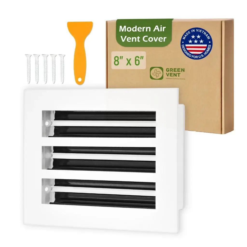 8x6 White Premium Aluminum Linear Slot Diffuser – Modern Design (Duct Opening)