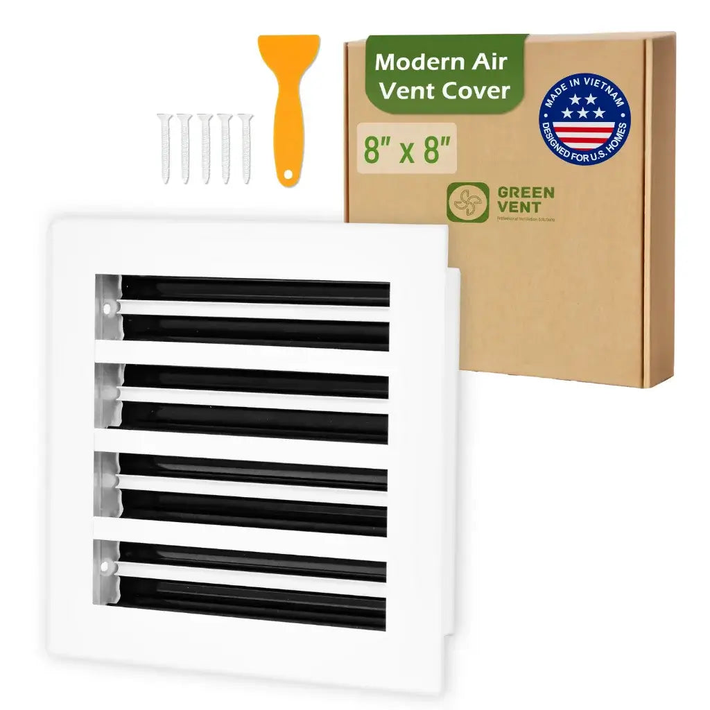 8x8 White Premium Aluminum Linear Slot Diffuser – Modern Design (Duct Opening)